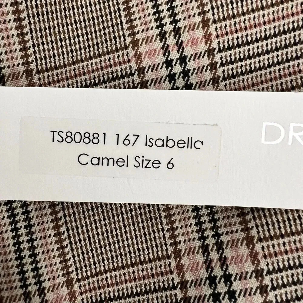 Drew Isabelle Pant Check pattern Camel Brown Prep… - image 8